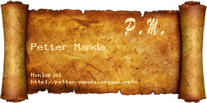 Petter Manda névjegykártya